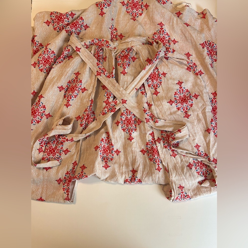 Long floral skirt with tie